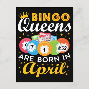 Bingo Drottningar Föds i April Födelsedag Vykort