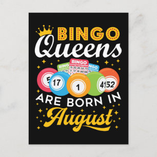 Bingo Drottningar Föds i Augusti Födelsedag Vykort