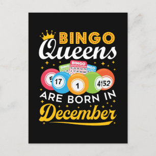 Bingo Drottningar Föds i December Födelsedag Kvinn Vykort