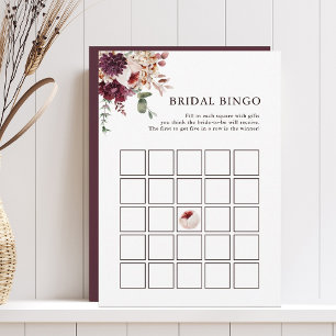 Bingo Editable Card för Blommigt hösten Romantik Inbjudningar