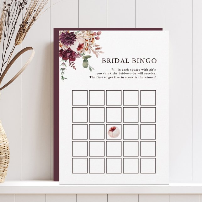 Bingo Editable Card för Blommigt hösten Romantik Inbjudningar (Skapare uppladdad)