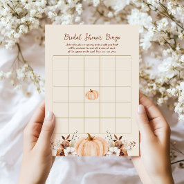 Bingo Fall Pumpkin Bridal Shower Game Card Inbjudningar