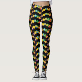 Bingo Färgglad Cirkel med Guld Bokstäver Leggings