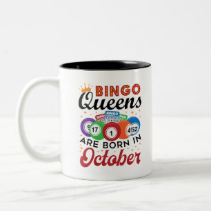 Bingo födelsedag Bingo Queens föds i oktober Två-Tonad Mugg
