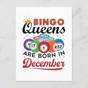 Bingo Födelsedagsbingo Drottningar Föds i December Vykort
