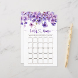 Bingo för barn i vår med ömtåliga violetta blommor