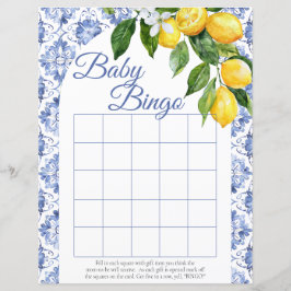 Bingo för Blue Tile Lemon Baby Shower Bingo