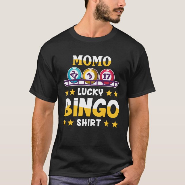 Bingo  For Momo  Lucky Bingo T Shirt (Framsida)