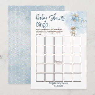 Bingo för nalle Bubblor Wait Baby Shower Bingo Inbjudningar