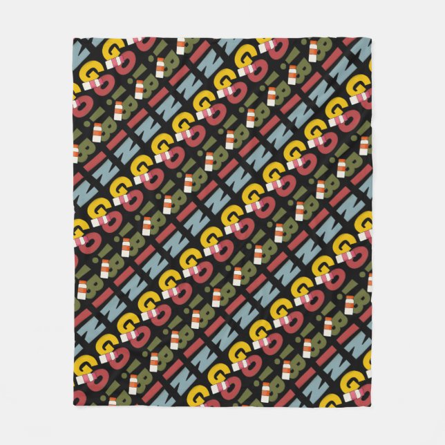 Bingo Gambling ord art fleece filt (Framsidan)