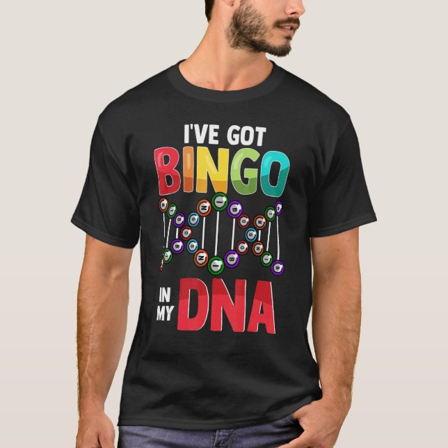 Bingo Game Dna säger: "Lucky Bingo Player" T Shirt (Framsida)