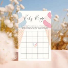 Bingo Game Ice Cream Pastel Färg Gender Reveal