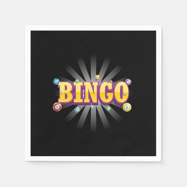 Bingo Game Lucky Player Spelare Gambling Gift Pappersservett (Framsidan)