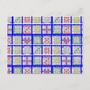 Bingo Game Mönster Large Vykort