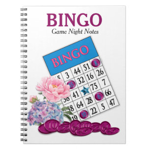 Bingo Game Nght Notes Rosa Flowers Anteckningsbok