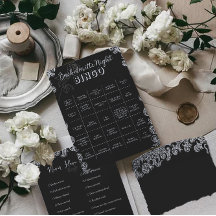 Bingo Gothic Black Blommigt Bachelorette Party Gam