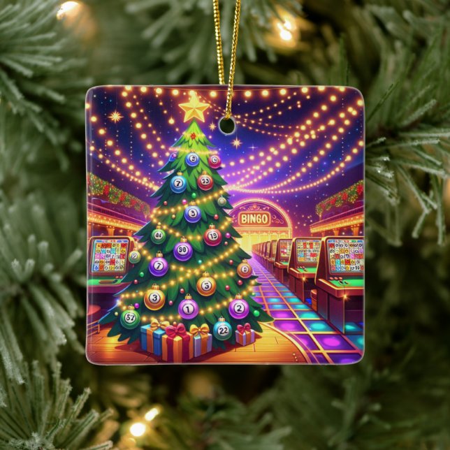 Bingo Hall Julgran med Bingo Bollar Julgransprydnad Keramik (Träd)