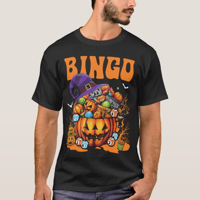 Bingo Halloween Bingo Player T Shirt (Framsida)
