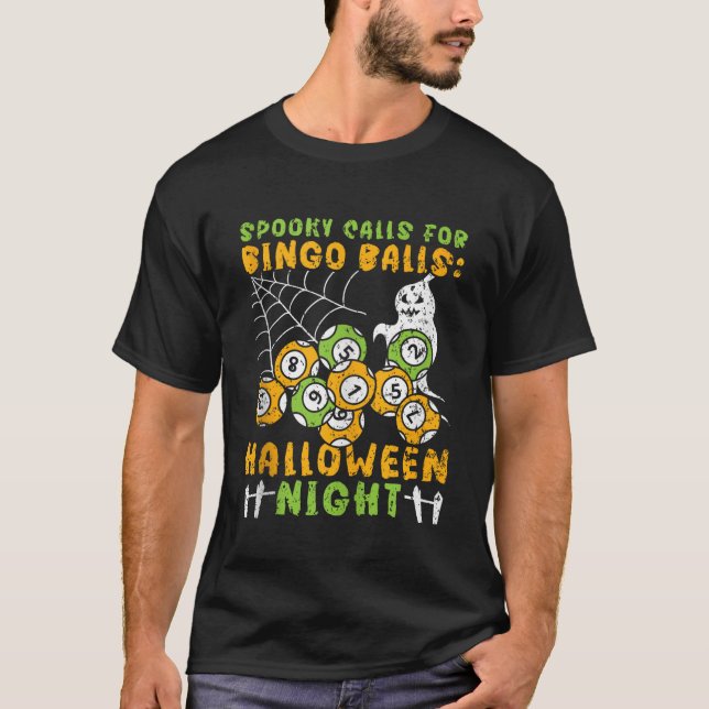 Bingo Halloween Bus eller godis Bingo Player Bingo T Shirt (Framsida)