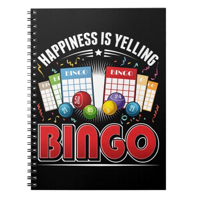 Bingo Happiness Manar Women Funny Bingo Player Anteckningsbok (Framsidan)