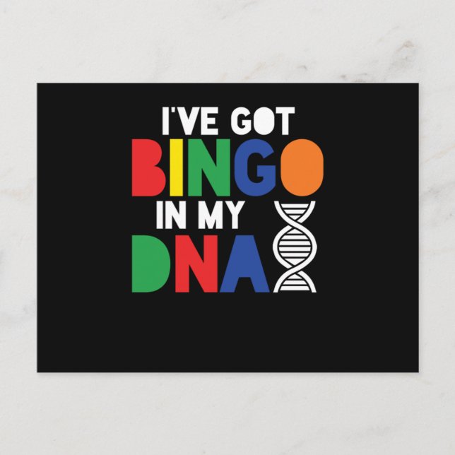 Bingo In My DNA Lucky Game Gambling Player Gift Vykort (Framsida)