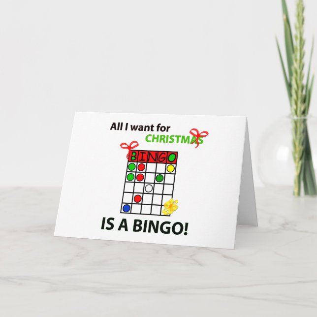 BINGO Jag vill ha en bingo till jul Helgkort (Framsida)