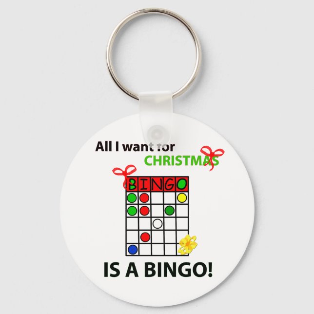 BINGO Jag vill ha en bingo till jul Nyckelring (Framsida)