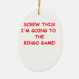 bingo julgransprydnad keramik