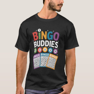 Bingo kompisar Rolig färgrik spelkväll design T Shirt