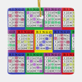 BINGO-kort | BINGO Älskare Gift-jul Julgransprydnad Keramik