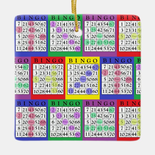 BINGO-kort | BINGO Älskare Gift-jul Julgransprydnad Keramik (Framsida)