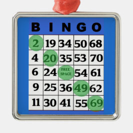 BINGO-kort | BINGO Älskare Gift-jul Julgransprydnad Metall