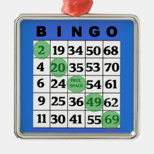 BINGO-kort   BINGO Älskare Gift-jul Julgransprydnad Metall