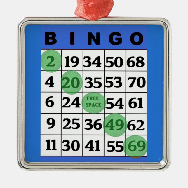 BINGO-kort | BINGO Älskare Gift-jul Julgransprydnad Metall (Framsidan)