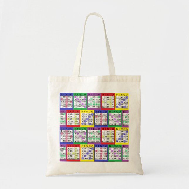 BINGO-kort Bingo Tote Bag Tygkasse (Framsidan)