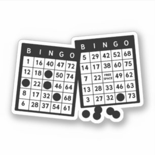 Bingo-kort chip-spelkonstillustration klistermärken