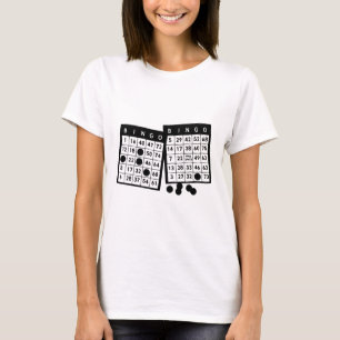 Bingo-kort chip-spelkonstillustration t shirt