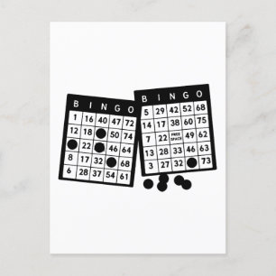 Bingo-kort chip-spelkonstillustration vykort