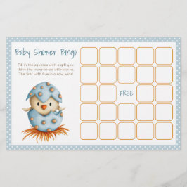 Bingo-kort för baby Bird Hating Blue Baby Shower