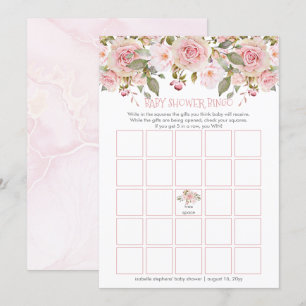 Bingo-kort för babyblooms för rosa Blommigt Inbjudningar