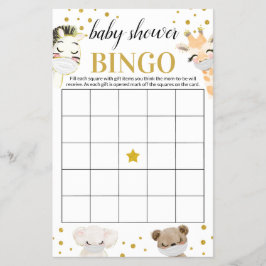 Bingo-kort för babyvisningsspel flygblad