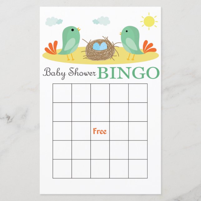 Bingo-kort för barn med Egg-babydusch (Framsida)