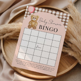 Bingo-kort för nalle babyvy för Rosa