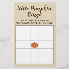 Bingo-kort för små knumpor Fall Tan Baby Shower