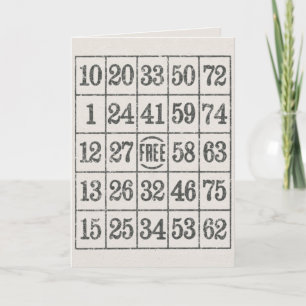 Bingo-kort från födelsedagen kort