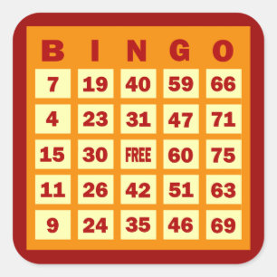 Bingo-kort Fyrkantigt Klistermärke
