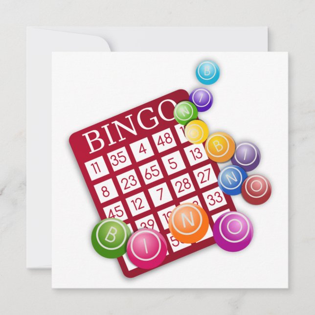 BINGO-kort med BINGO Bollar Inbjudningar (Framsida)