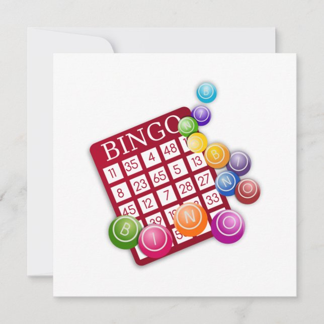 BINGO-kort med BINGO Bollar Inbjudningar (Framsida)