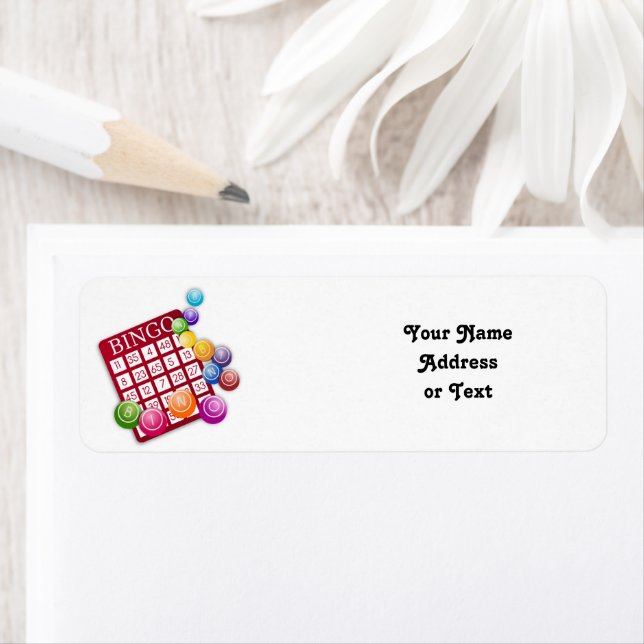 BINGO-kort med BINGO Bollar Returadress Etikett (Insitu)