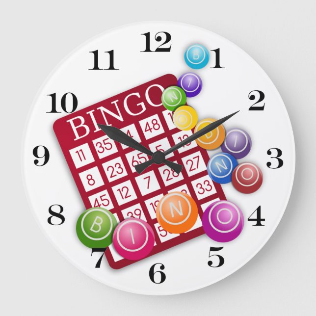 BINGO-kort med BINGO Bollar Stor Klocka (Framsida)